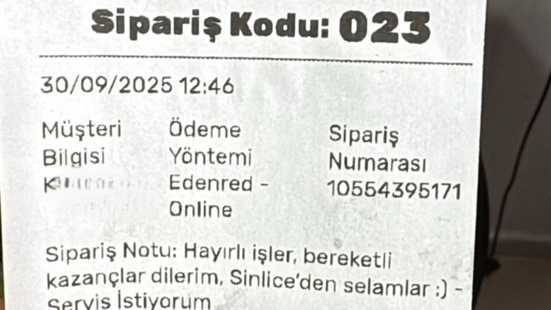 Yemeksepeti Sipariş Notu Karadeniz Sıcaklığını Ekrana Taşıdı