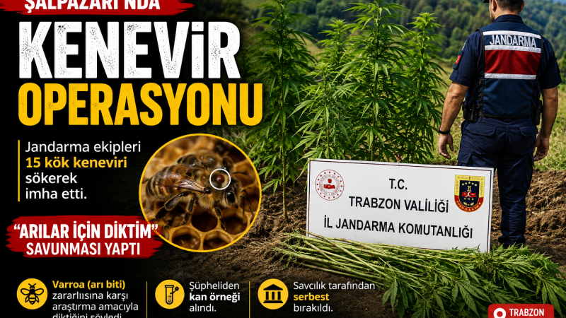 “Arılar İçin Diktim” Dedi, 15 Kök Kenevirle Yakalandı